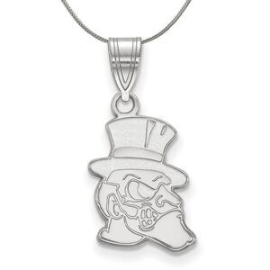 Sterling Silver Wake Forest U. Medium Pendant Necklace - 24 Inch